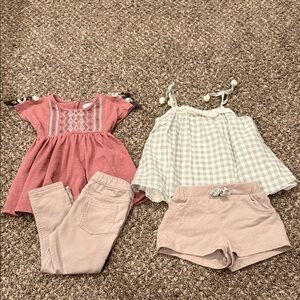 Tommy Bahama Girls' Pink and White Outfit Set 18-24 month